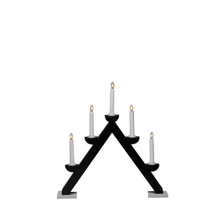 Adventsljusstake 5-armad Svart/Grå Konstsmide